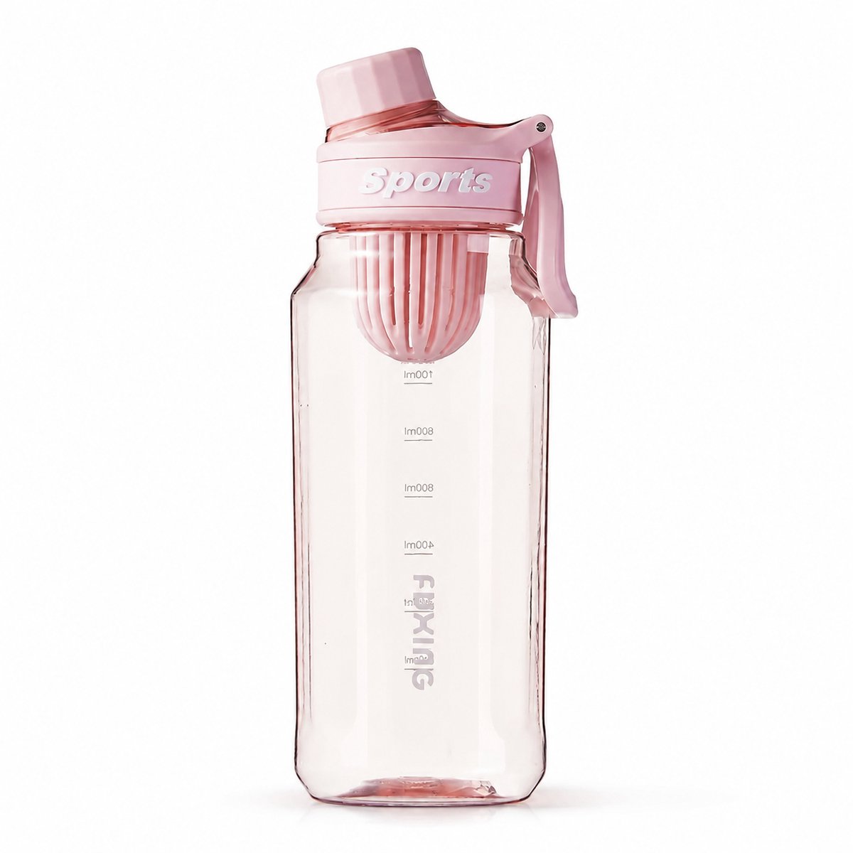 Roze sportwaterfles 750 ml van PC met theezeef