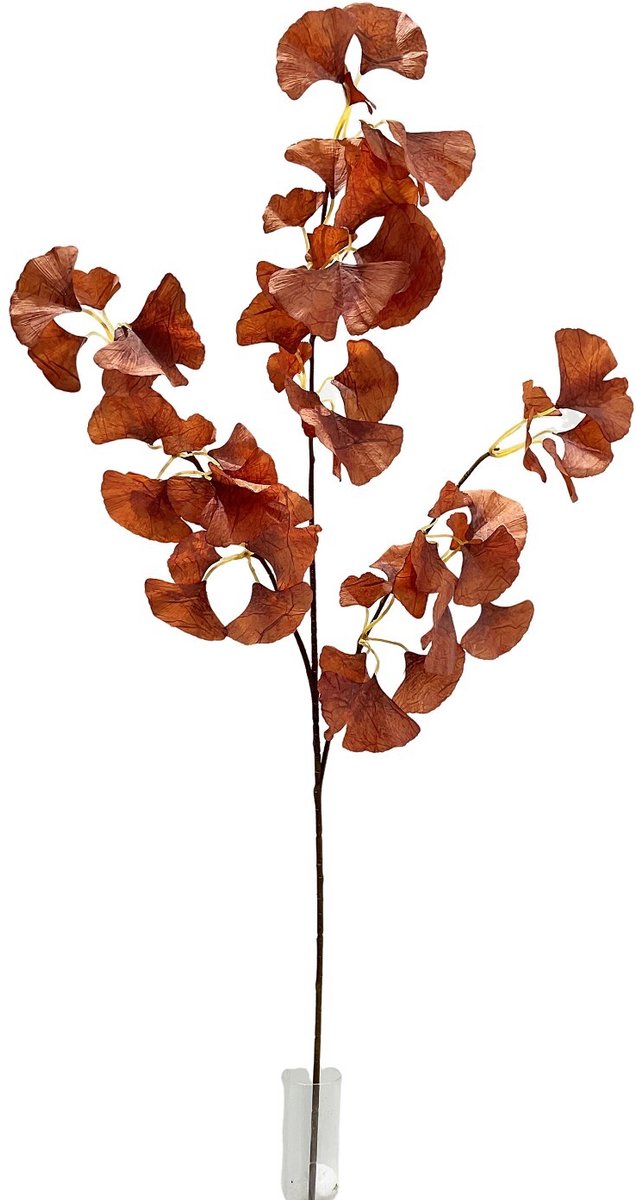 Kunstbloem Gingko 89cm zalm