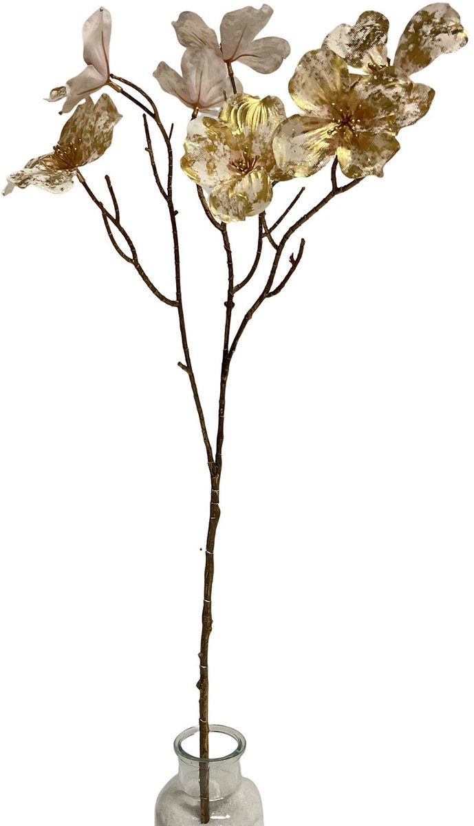 Kunsttak kornoelje glitter 74cm goud