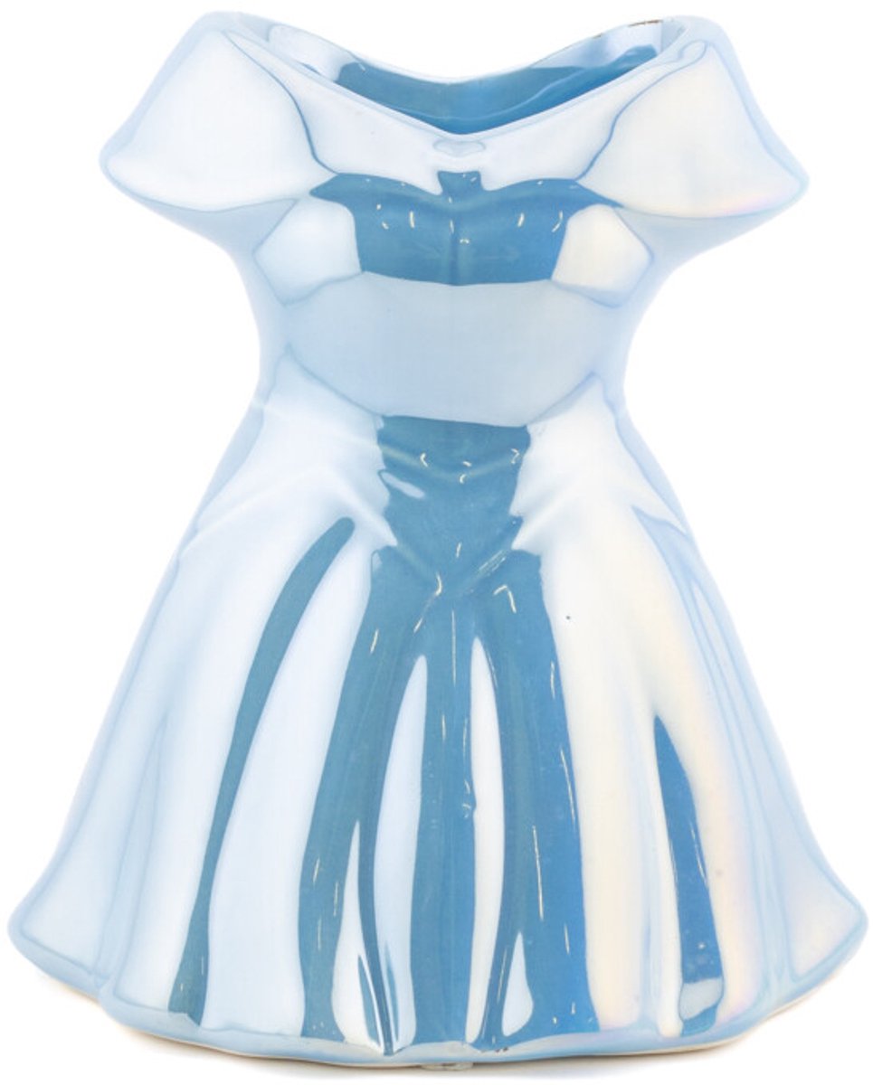 Aardewerk vaas Princess dress blauw