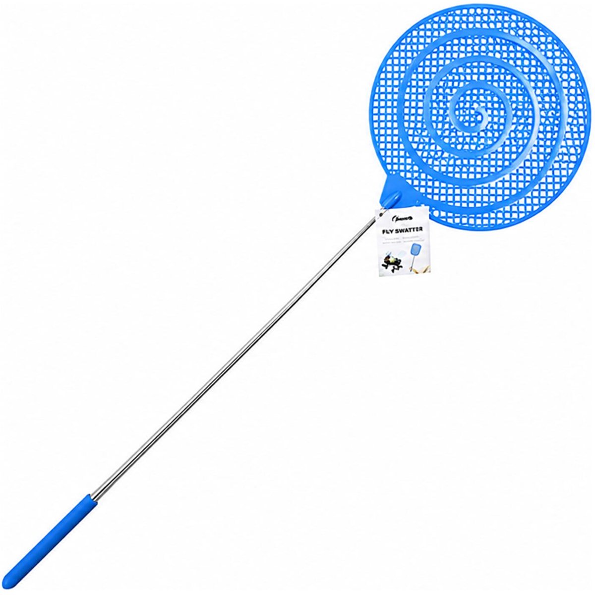 Concorde Vliegenmepper compact - Uitschuifbaar tot 60 cm - blauw - Insecten killer
