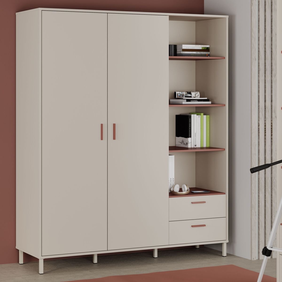 AUCUNE – MILLES – Woonkast – Cachemire en terracotta – 2 deuren