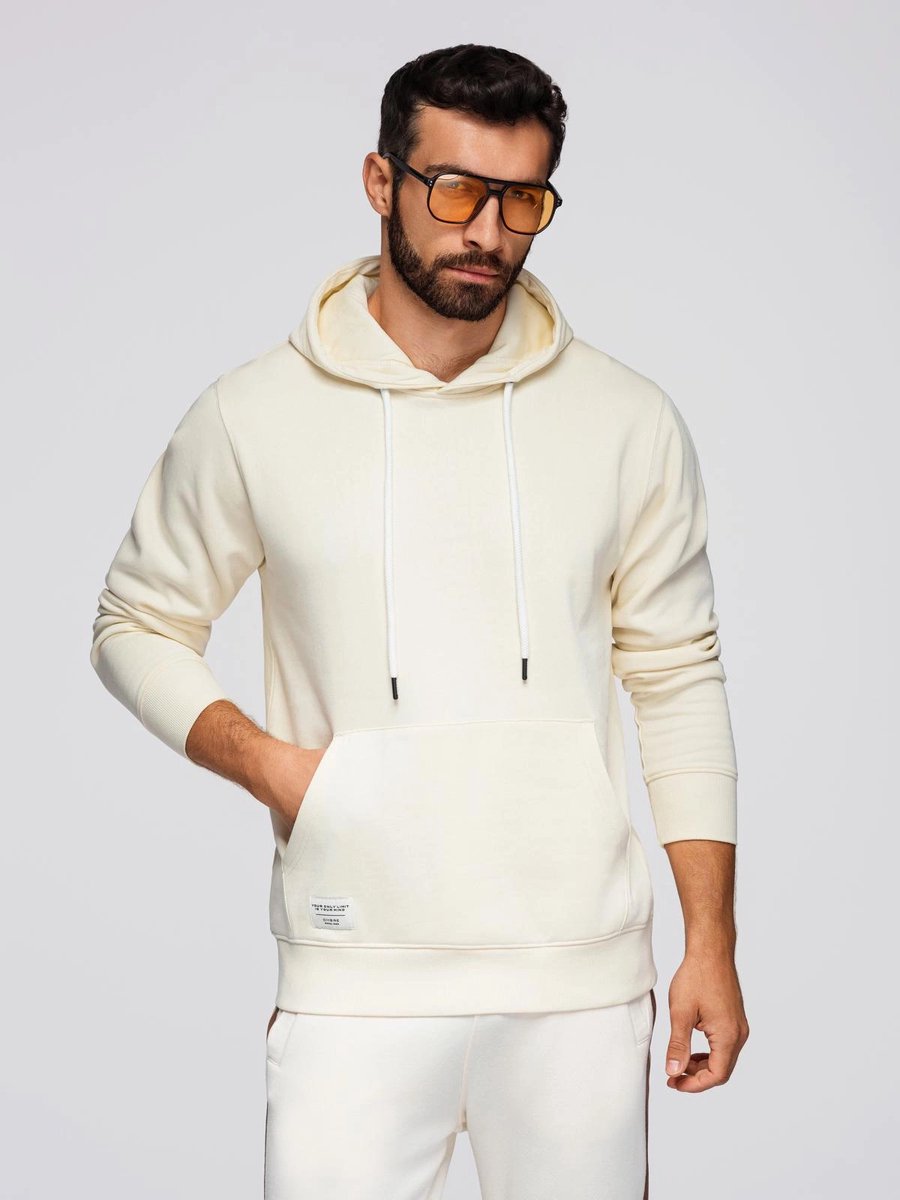 Ombre - Herenhoodie - Cream Wit - Sweatshirt