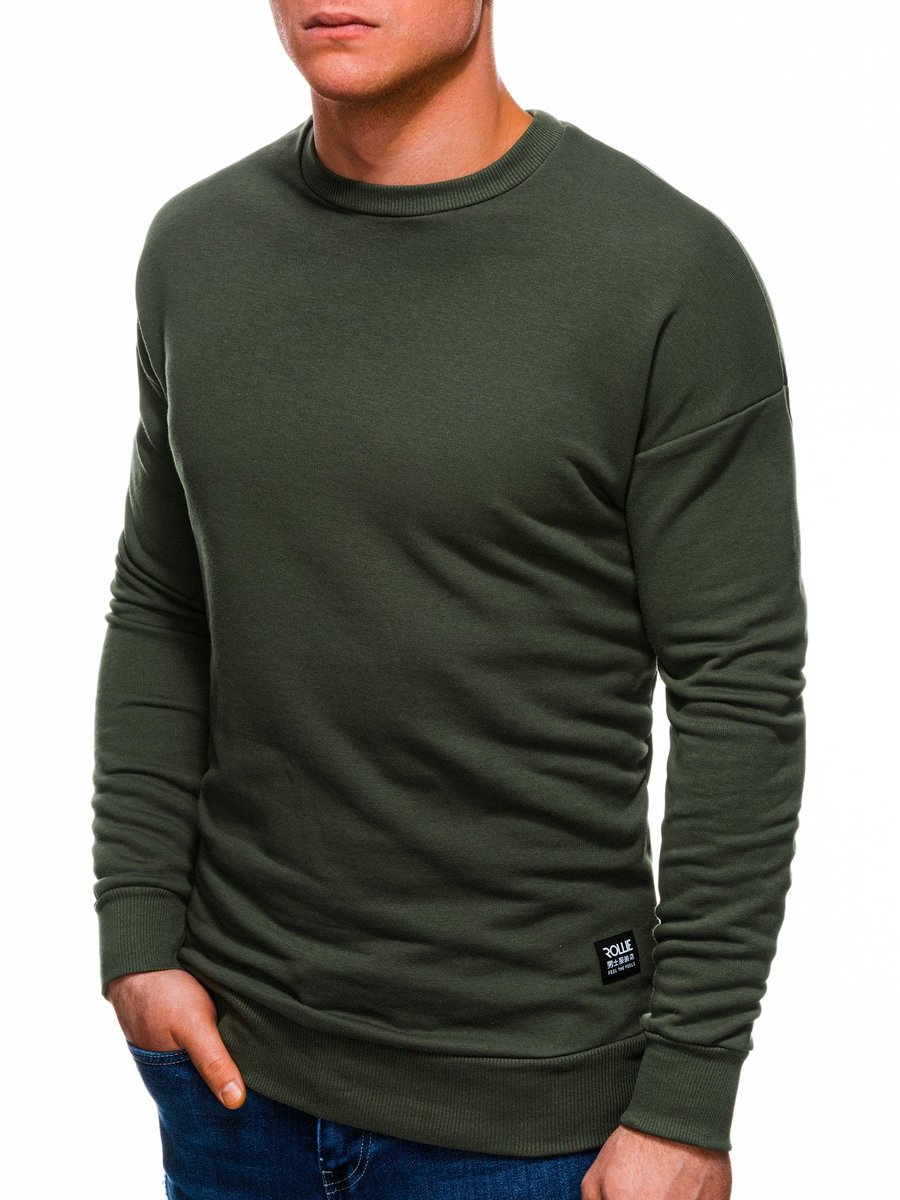 Roly - Heren Sweater - Kakigroen - Normalfit - Ronde Hals