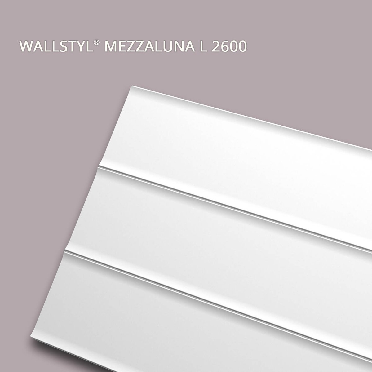 3d muurpaneel NMC MEZZALUNA L 2600 WALLSTYL Noel Marquet Muurbekleding Akoestisch paneel Decorative element Wandlijst Lijstwerk Sierlijst modern design wit 2,6 m