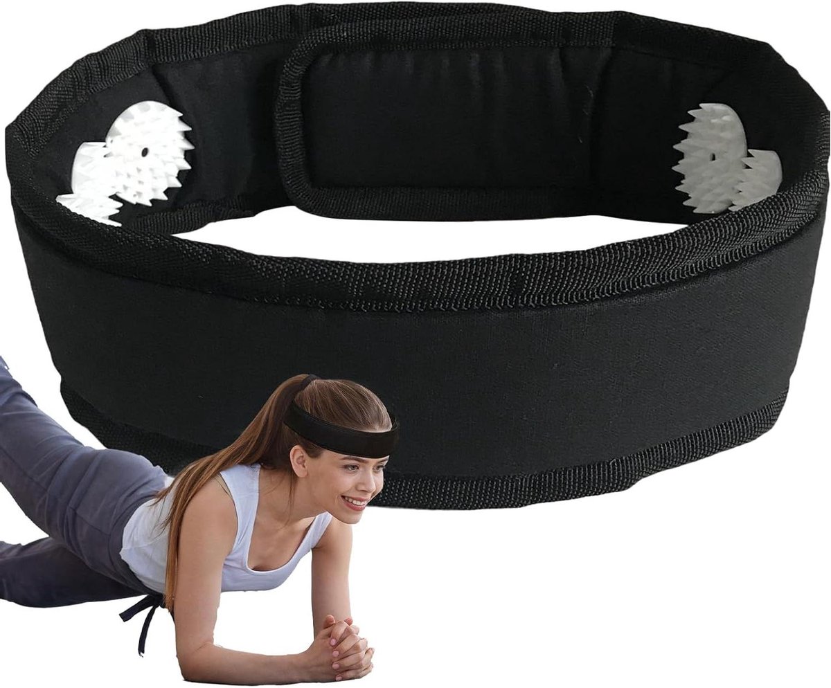 Massageband Hoofd - Huidlift Tool - Ontspanning Thuis - Verstelbare Pasvorm - 25 x 10 x 6 cm - Zwart