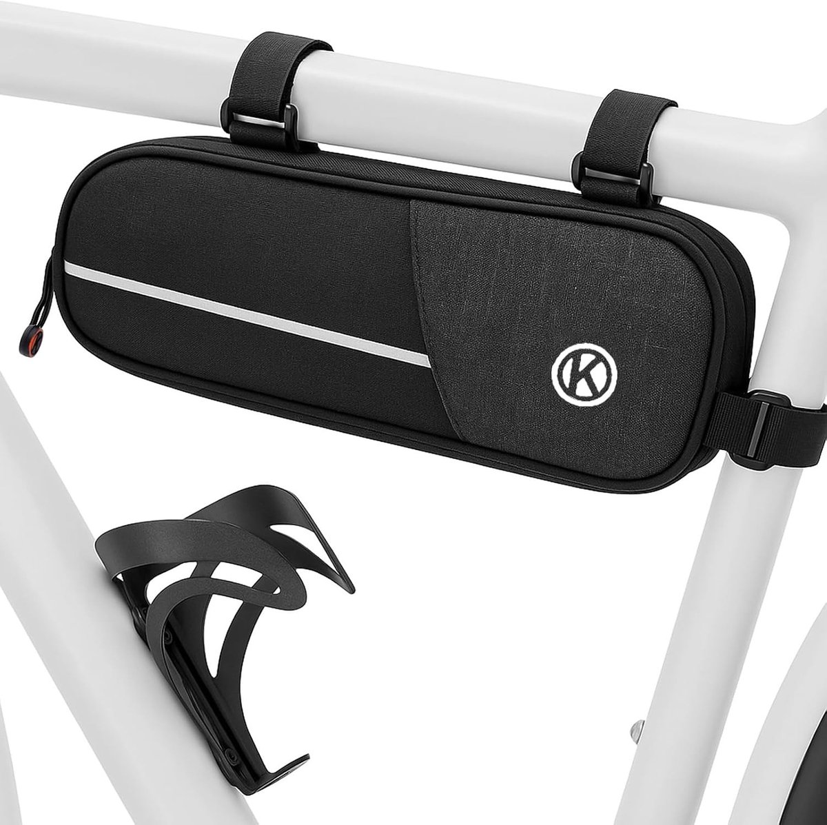 Fietsframe Tas met Reflecterende Details, Compacte Tooltas voor Racefiets en MTB, Ideaal voor Gereedschap en Accessoires