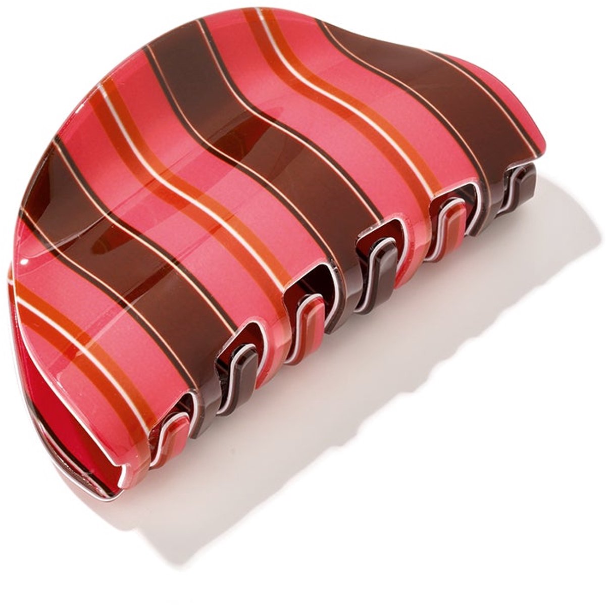 Haarclips met strepen, dagelijkse pvc-accessoires - Rood
