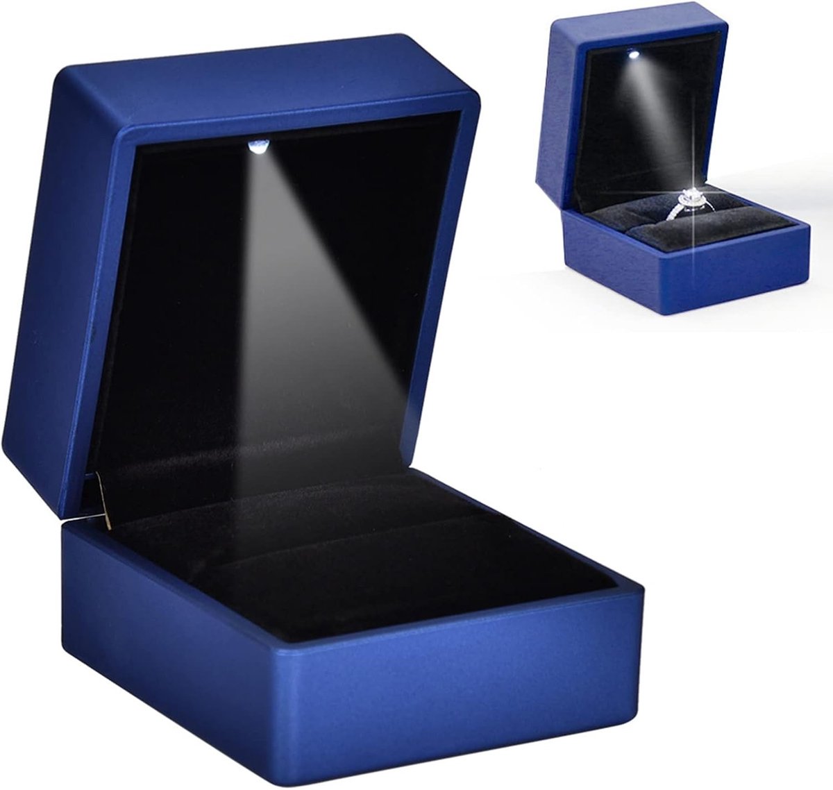 Sieradenopbergdoos met ringhouder, compacte en stijlvolle opslag voor juwelen en accessoires