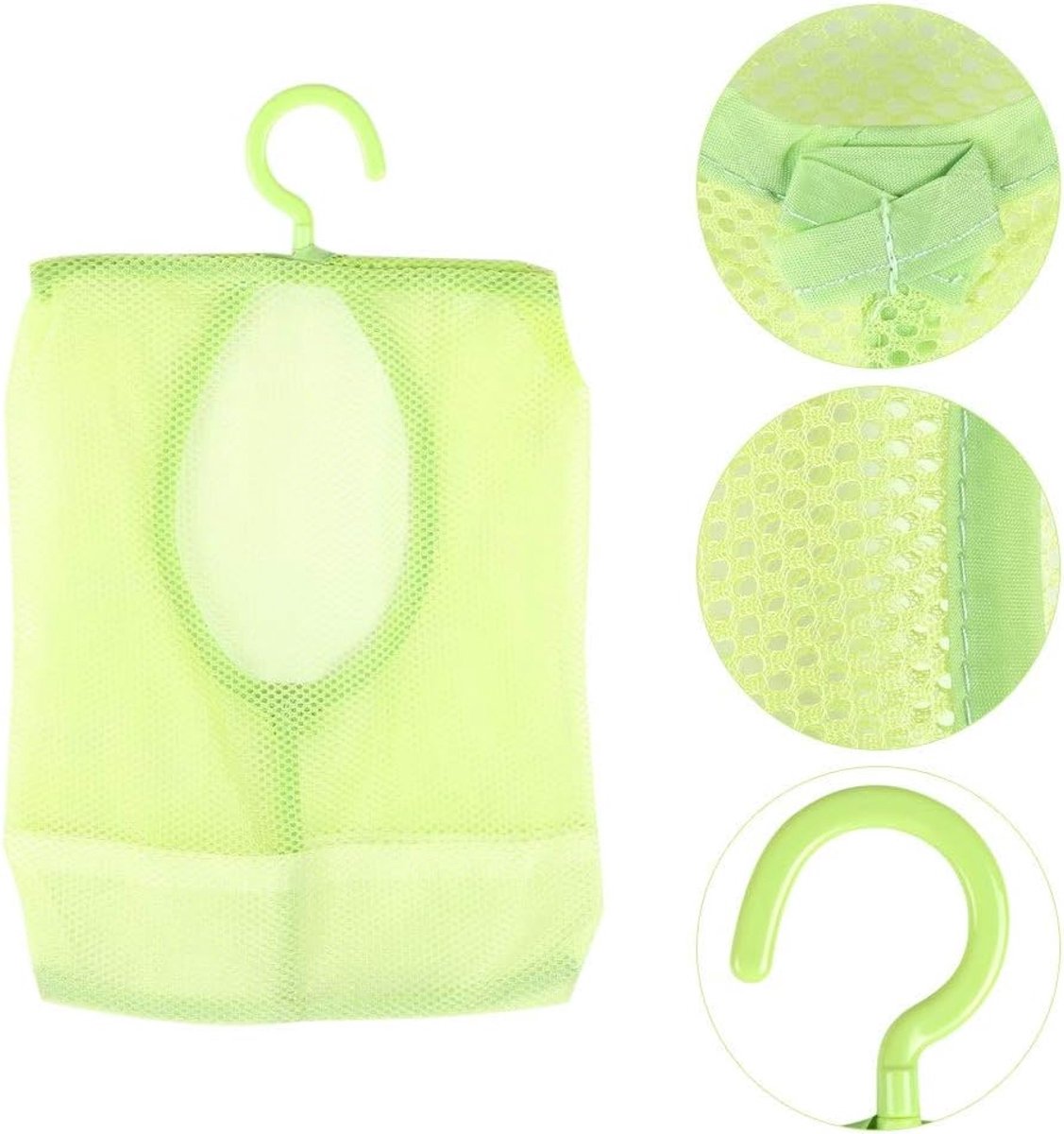 Wasknijperzak met Hanger, Multifunctionele Hangende Netzakhanger Sokken Ondergoedopslag voor Badkamer Kledingkast Wasserij Waslijn Buiten(Groen)