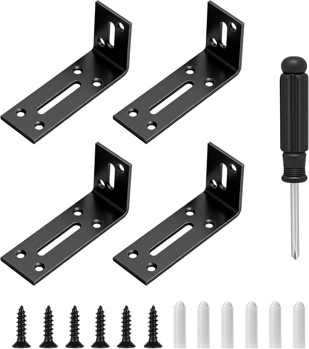 Zware metalen wandplanken, verstelbare muursteunen, 90 graden planken, robuuste opslagoplossingen voor meubels en accessoires