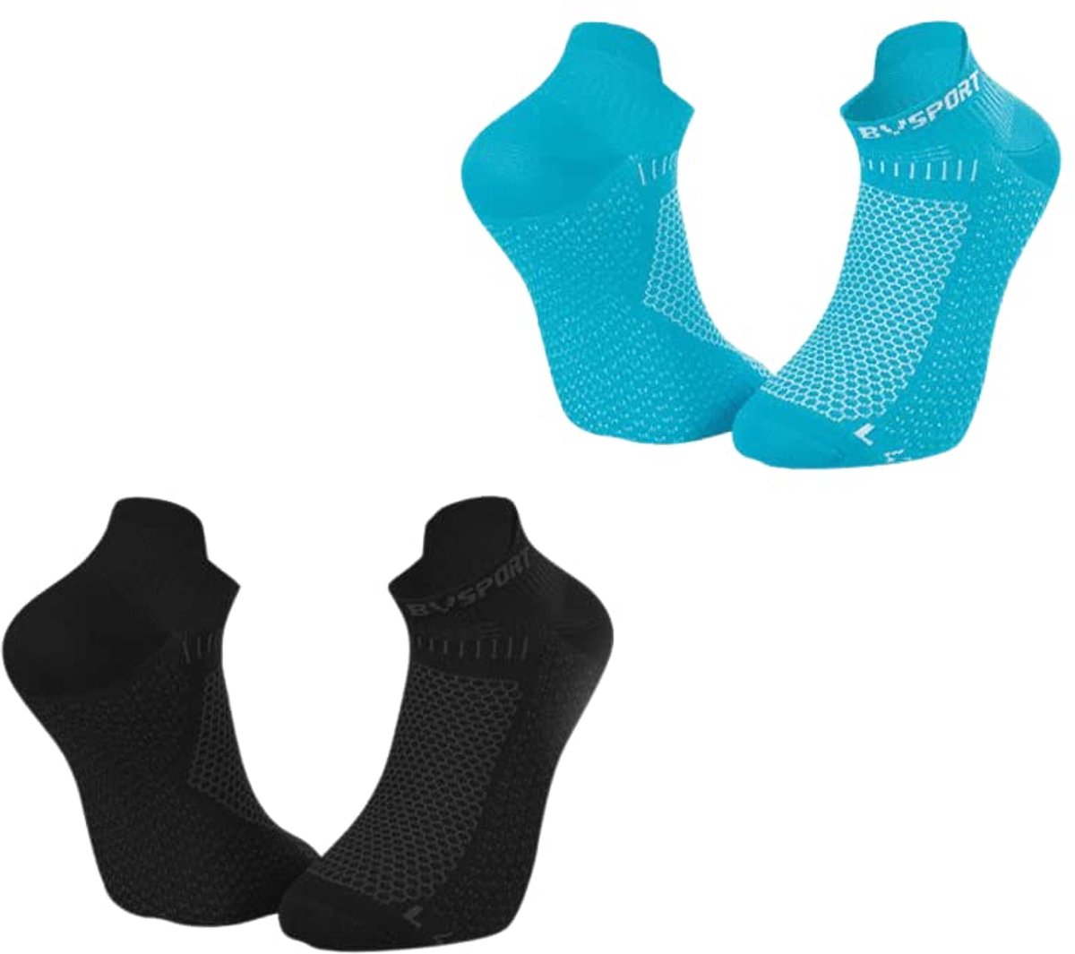 BV Sport - Ultra Korte Sokken - Zwart/Blauw - 42-44
