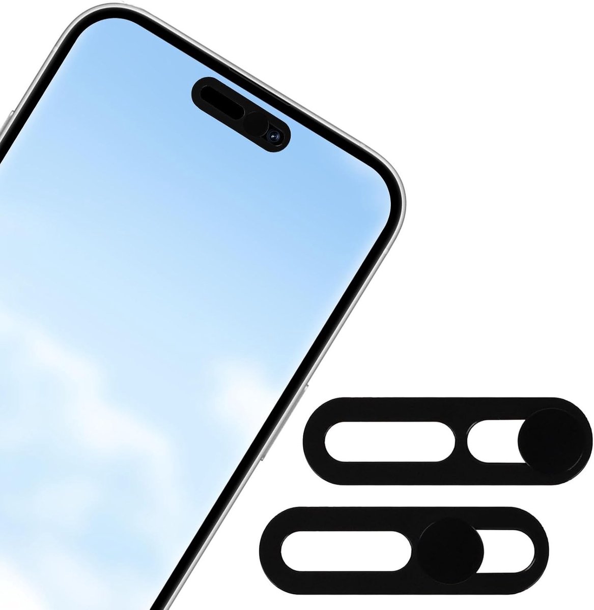 Webcam Cover - Zwart - 20 x 5 mm - Ultra Dun Aluminium en Kunststof - Voor Smartphones