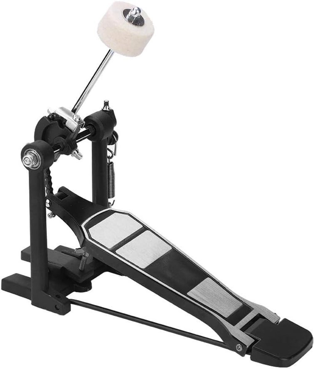 Enkelvoudige Bass Drum Voetpedaal - Zwart Drumstel Accessoire met Dubbele Kettingaandrijving voor Percussie en Drummen