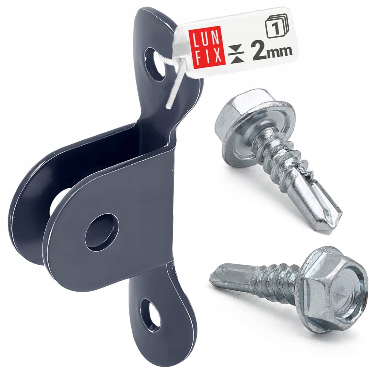 LUN FIX - Hoekpost hardware Antraciet - met twee schroeven