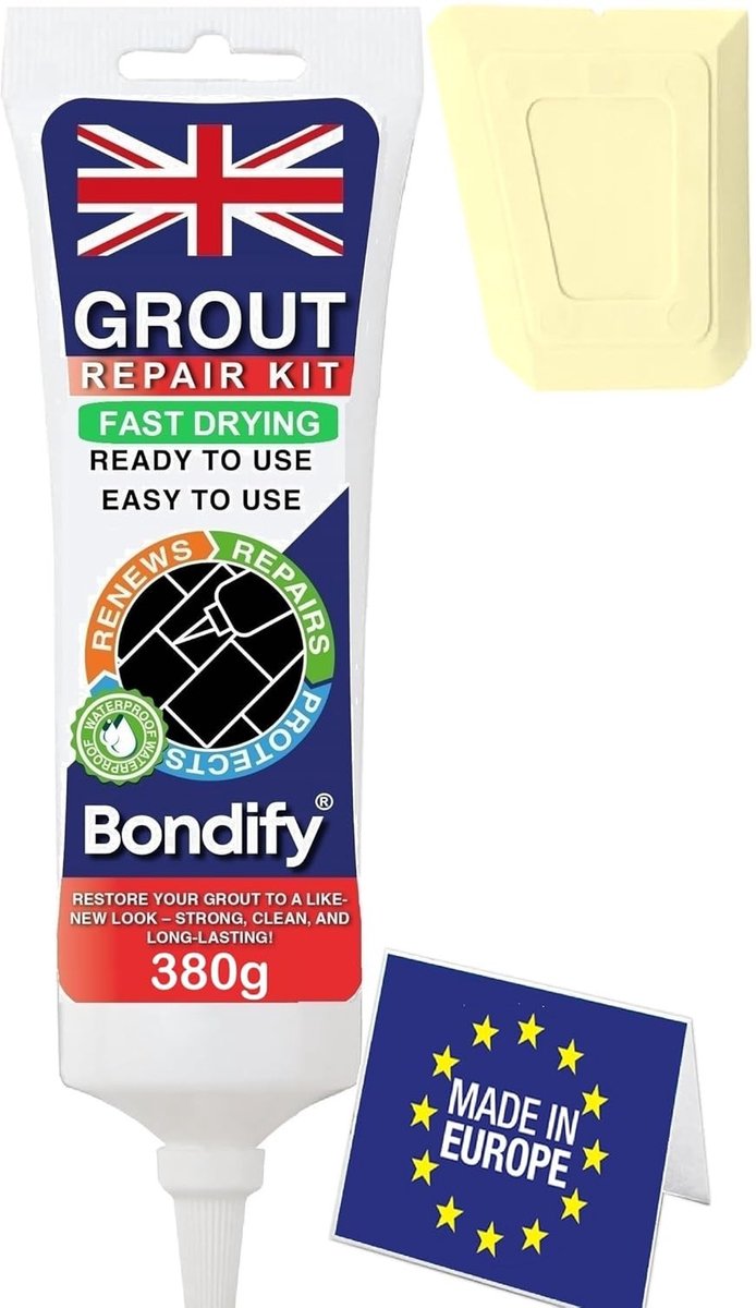 Voegenreparatieset voor tegels - Crème - 380 g - Sneldrogend en Schimmelbestendig - Voor Badkamer en Keuken