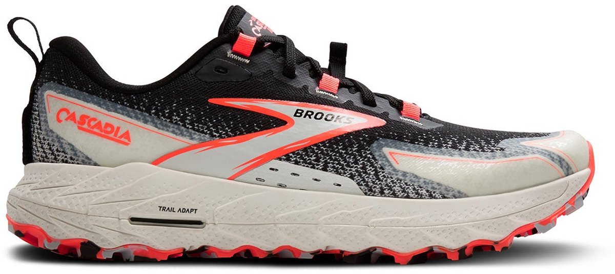 Brooks Cascadia 18 WS - Hardloopschoenen - Zwart/blauw/vlam - Maat 36.5