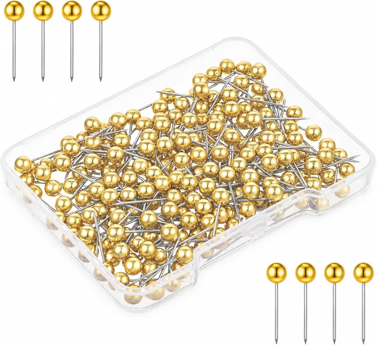 Gouden Drukspelden - 4 x 15 mm - Voor Kurkborden - Duurzame ABS en Staal - Voor Thuis en Kantoor