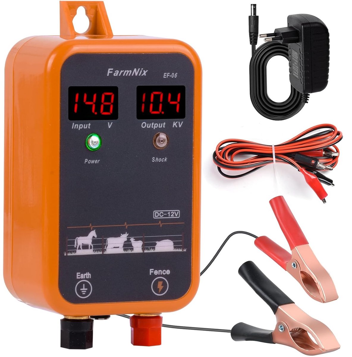 Schrikdraadapparaat - Wit - 1 Joule - Elektrische Omheining met Digitaal Display - Voor Dierenopvang