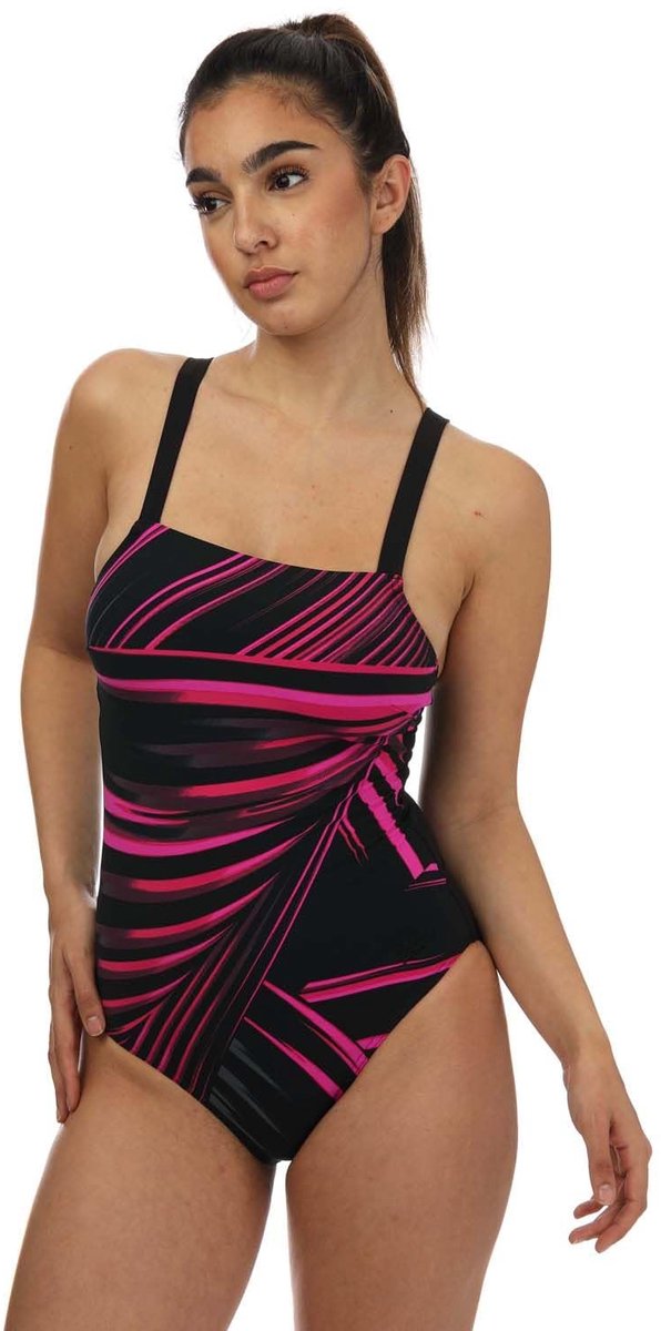 Speedo - AmberGlow Printed Shaping One Piece - Zwart/Roze