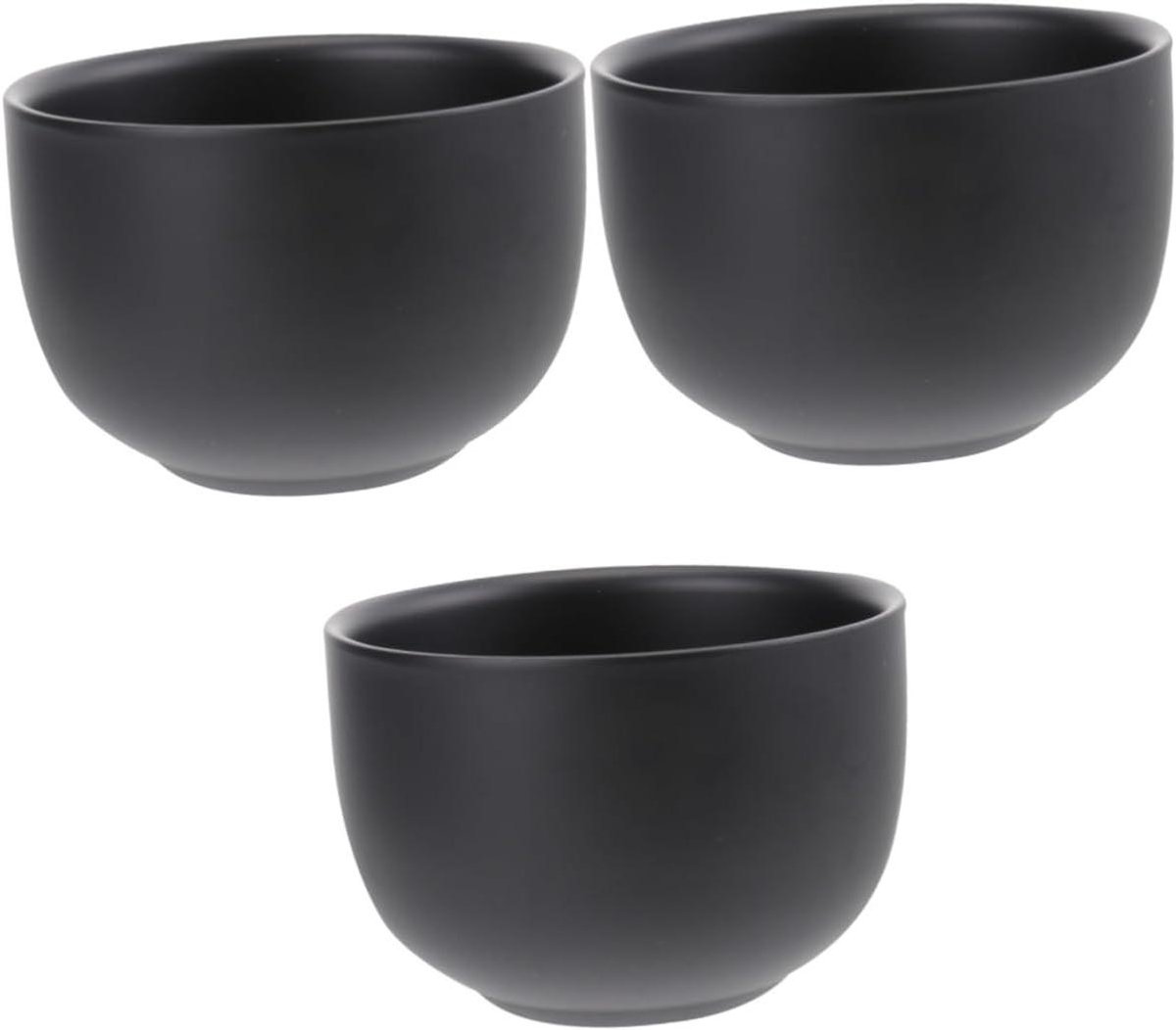 Scheerkom Set - Scheerbenodigdheden Mannen - Dagelijks Scheren - Dubbellaags Ontwerp - 3 Stuks 7cm - Zwart