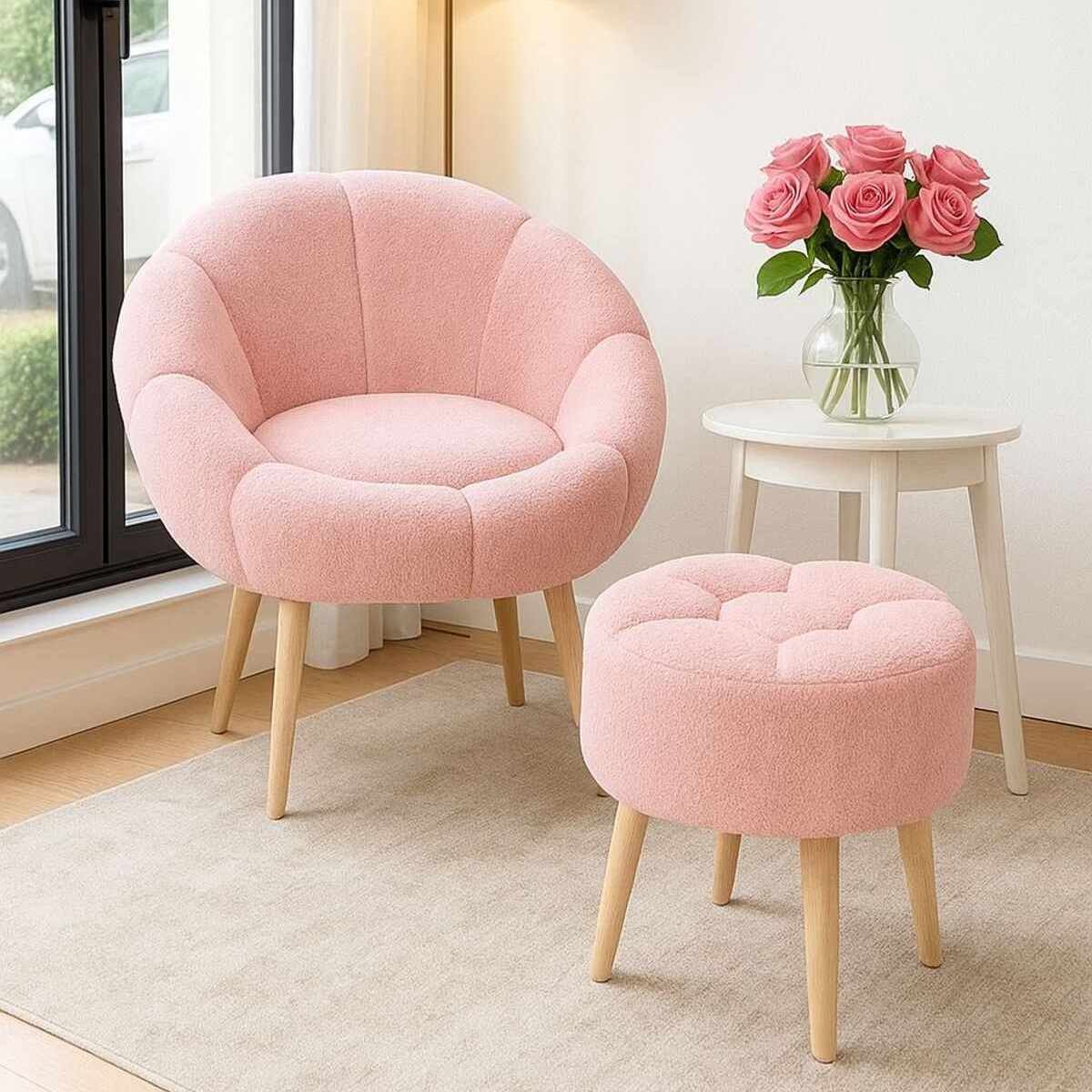 Asir - Fauteuil - Roze - 75 x 42 x 100 cm
