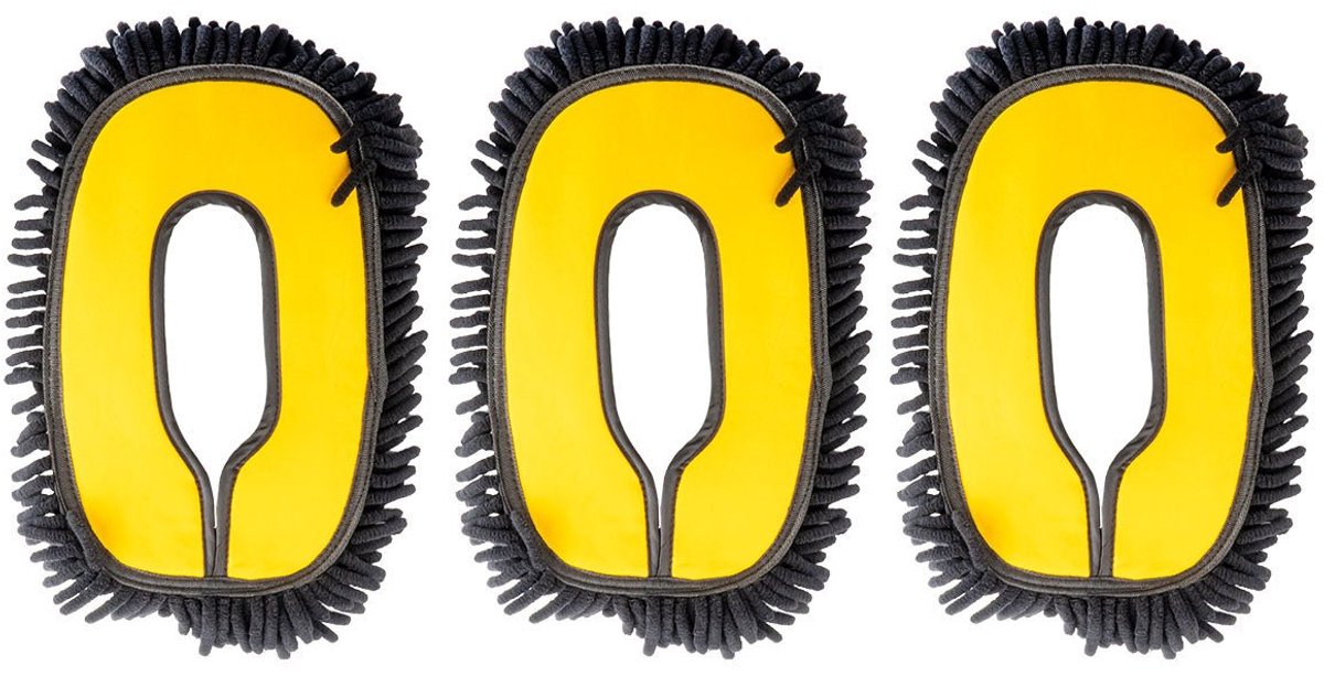 Glossio Microvezel Wasborstel Hoezen Set – 3 Verwisselbare Pads voor Telescopische Wasborstel (33x20 cm)