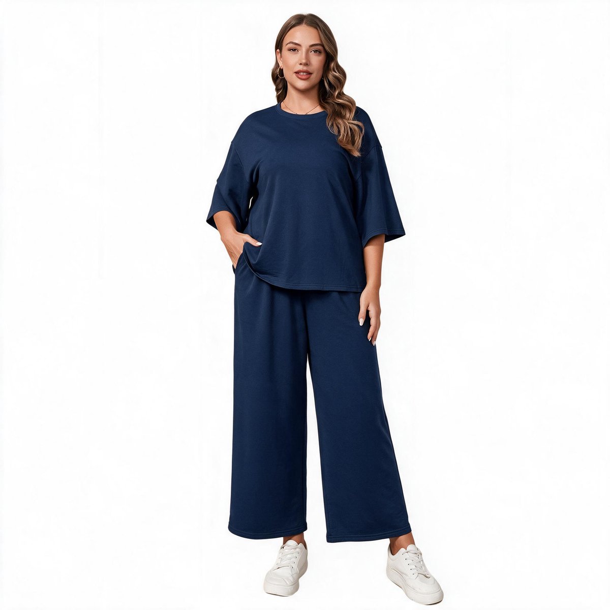 Imily Bela Dames Tweedelige Lounge Set met Wijde Broek