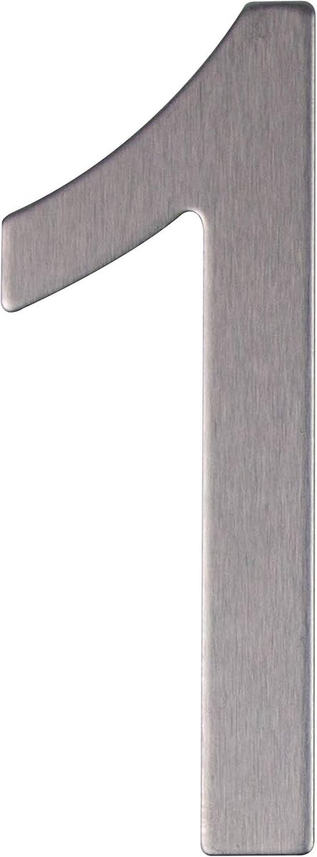 Huisnummer - Zilverkleurig - 76 x 28 mm - Roestvrij Staal Zelfklevend - Voor Buiten