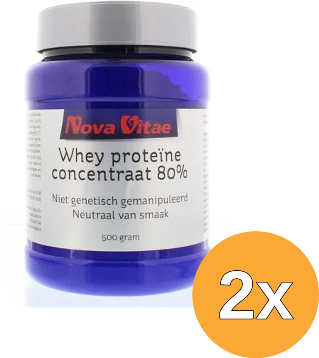2x Nova Vitae Whey proteine concentraat 80% (500 gr)