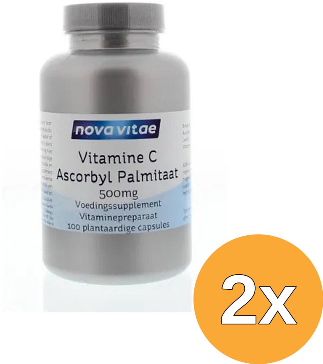 2x Nova Vitae Vitamine C ascorbyl palmitaat 500 mg (100 vega capsules)