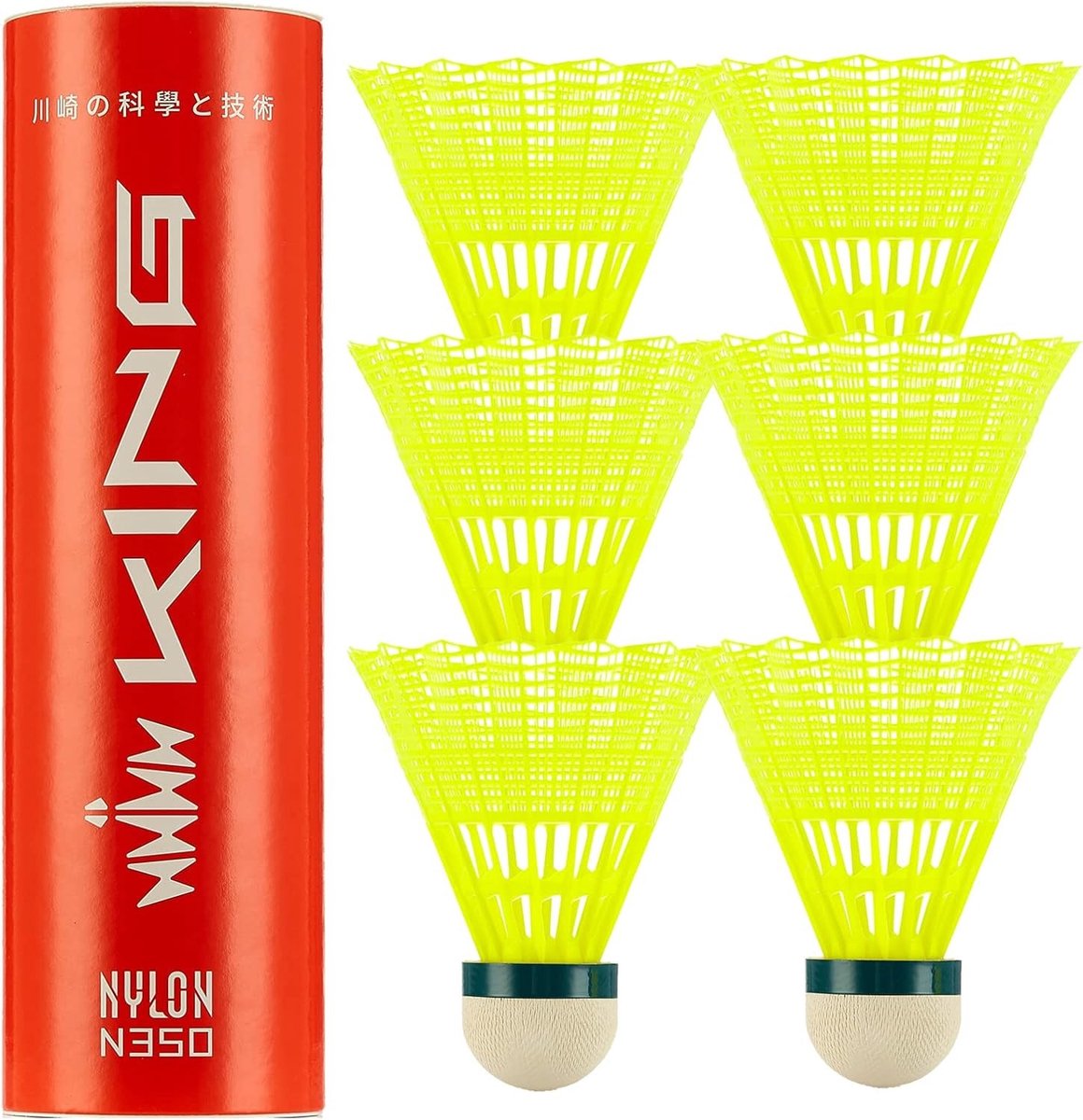 Badmintonshuttles - Wit - Set van 6 - Nylon met Composietkurk - Voor Indoor en Outdoor Spel