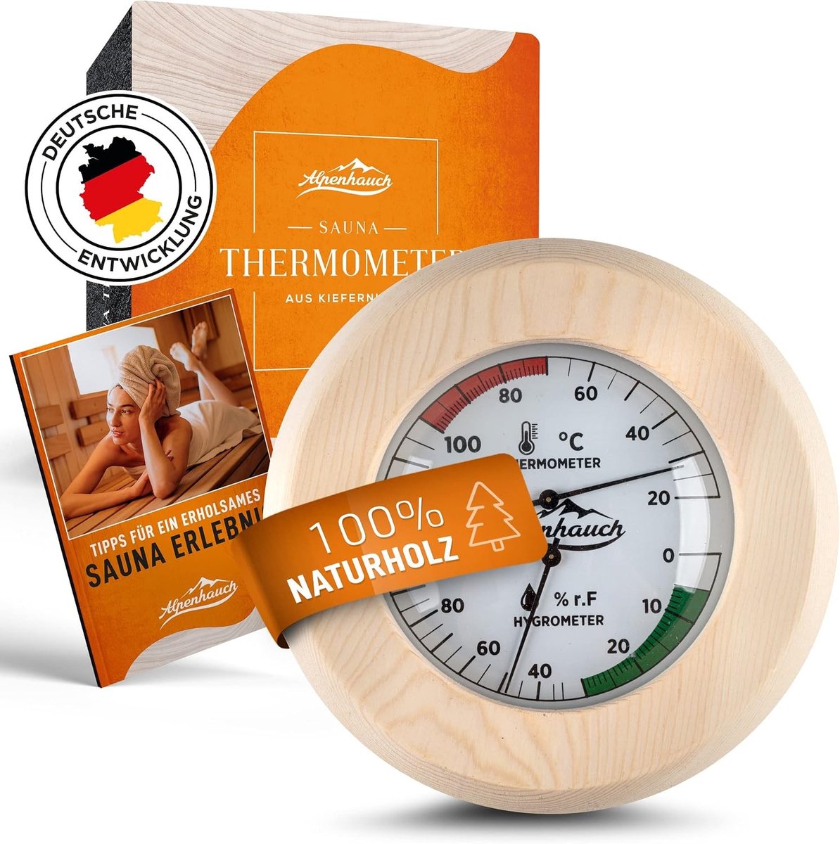 Sauna Thermometer Hygrometer - Hout - 2in1 Functie - Nauwkeurig en Automatisch Gekalibreerd - Voor de Perfecte Sauna-ervaring