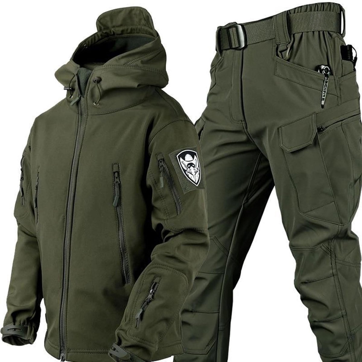 Mannen Vispakken - Legergroen - L - Waterdichte Softshell Fleece voor Bergbeklimmen en Camping