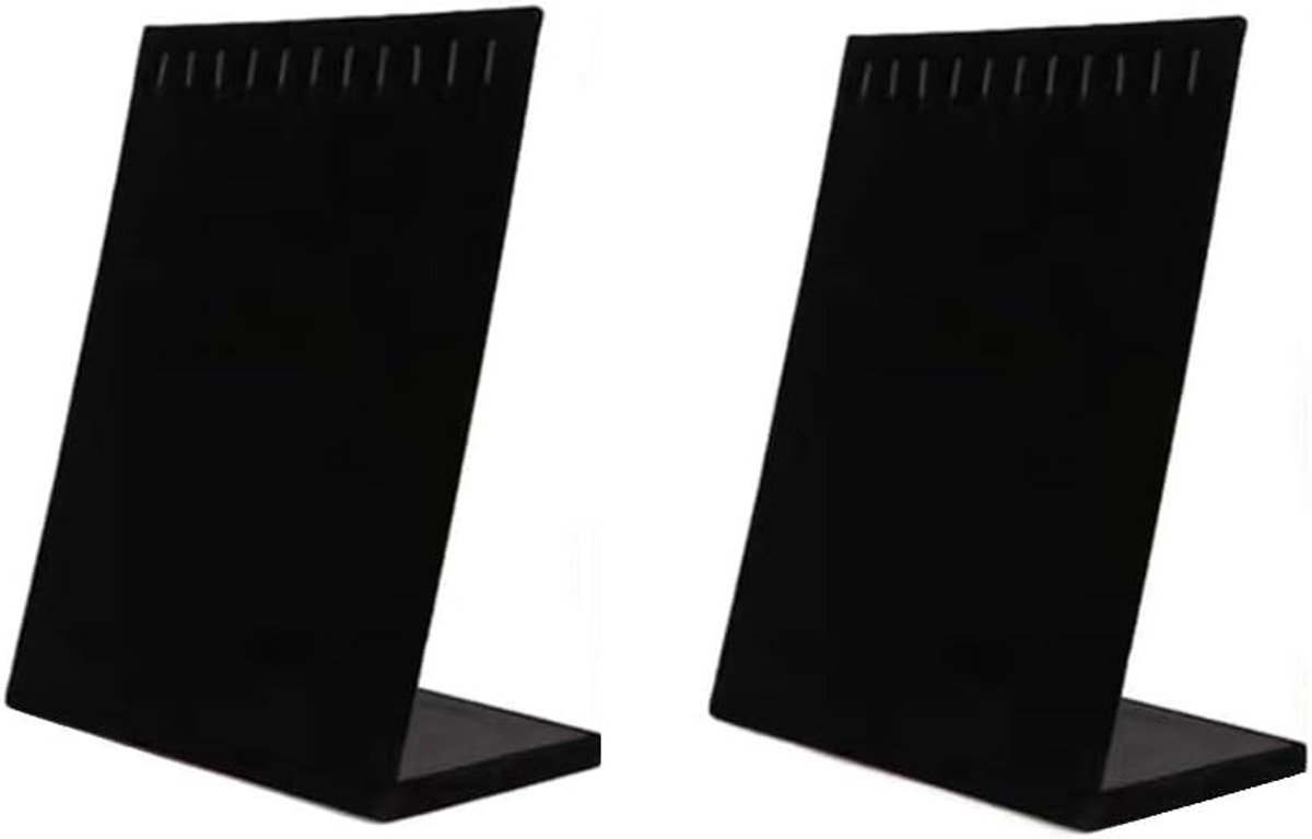 Verpakkingen Sieradenstandaard voor Halskettingen - Zwart - 20 x 10 x 24 cm - Fluwelen Tafelstandaard - Voor Thuis of Bedrijf