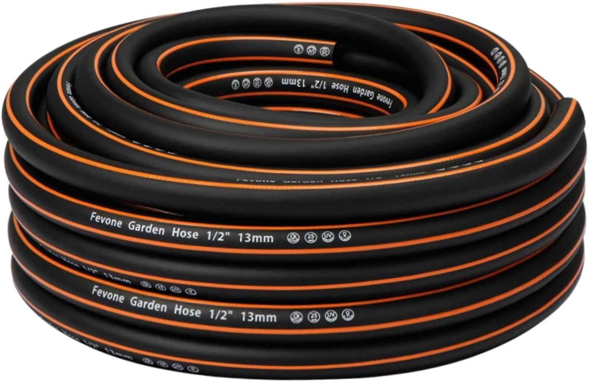 Tuinslanghaspel 20 meter - Zwart/Oranje - 20 m - Zeer Belastbaar - Voor Tuin en Buiten