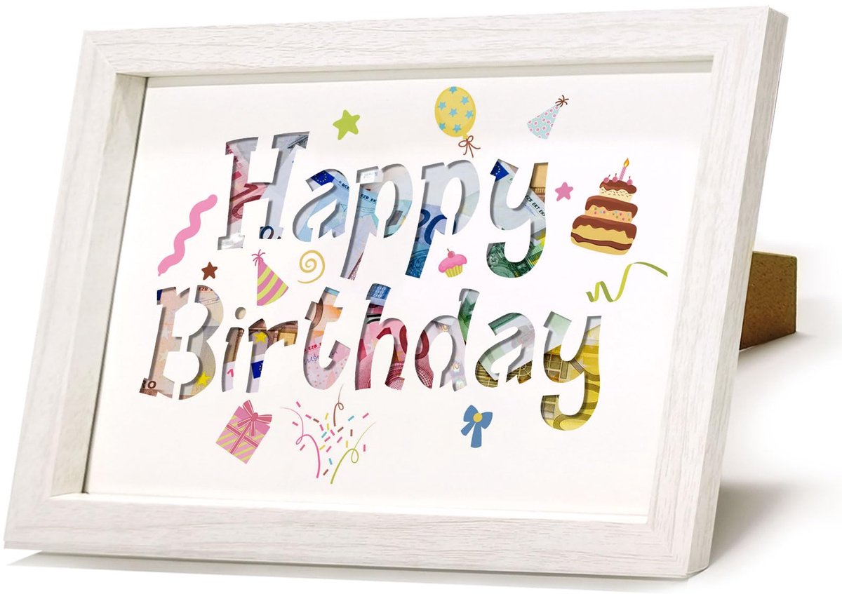 Happy Birthday geldcadeau, geldcadeaus verjaardag, geld verjaardagscadeau, geldcadeaus verpakking, verjaardagscadeau - ShopVlot