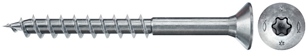 Fischer 200x Power-Fast II FPF II CTP 3 x 35 mm BC verzonken kop met binnenster TX10 deeldraad galvanisch verzinkt blauw gepassiveerd - 670016