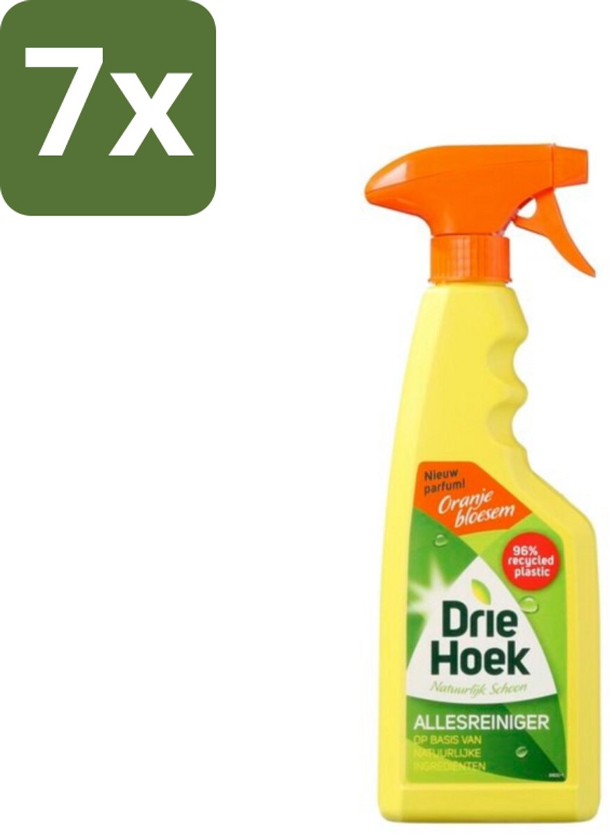 7 x Driehoek – Spray Allesreiniger – Oranjebloesem – 500 ml - Allesreiniger Spray - Reinigingsmiddel - Hout Reinigen - Natuursteen Reinigen - Biologisch Afbreekbaar