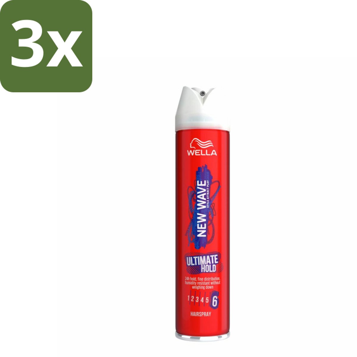 3 x Wella – New Wave Ultimate Hold – Haarspray – 400 ml - Haarspray - Haarspray Fixatie - Haarspray 24 Uur - Haarspray UV Bescherming - Haarspray Extra Hold