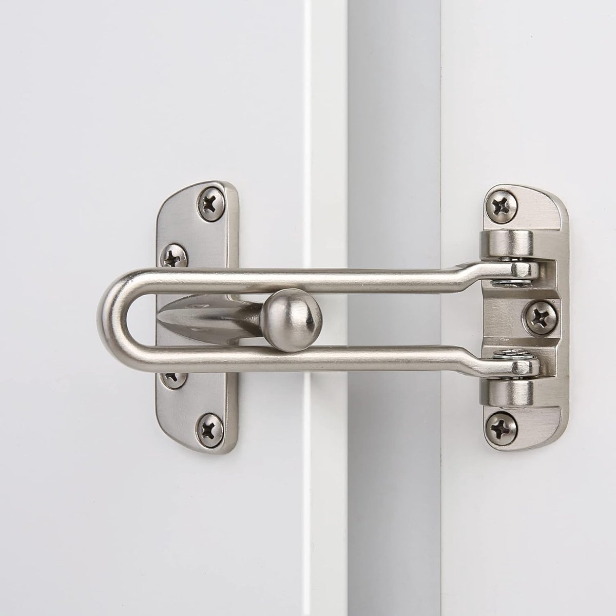 Veiligheidsslot voor Deur met Swing Bar, Antidiefstal Deurbeschermer van Zilver Legering voor Voor- en Binnendeur, Kindveilige Versterking en Deurstoppers