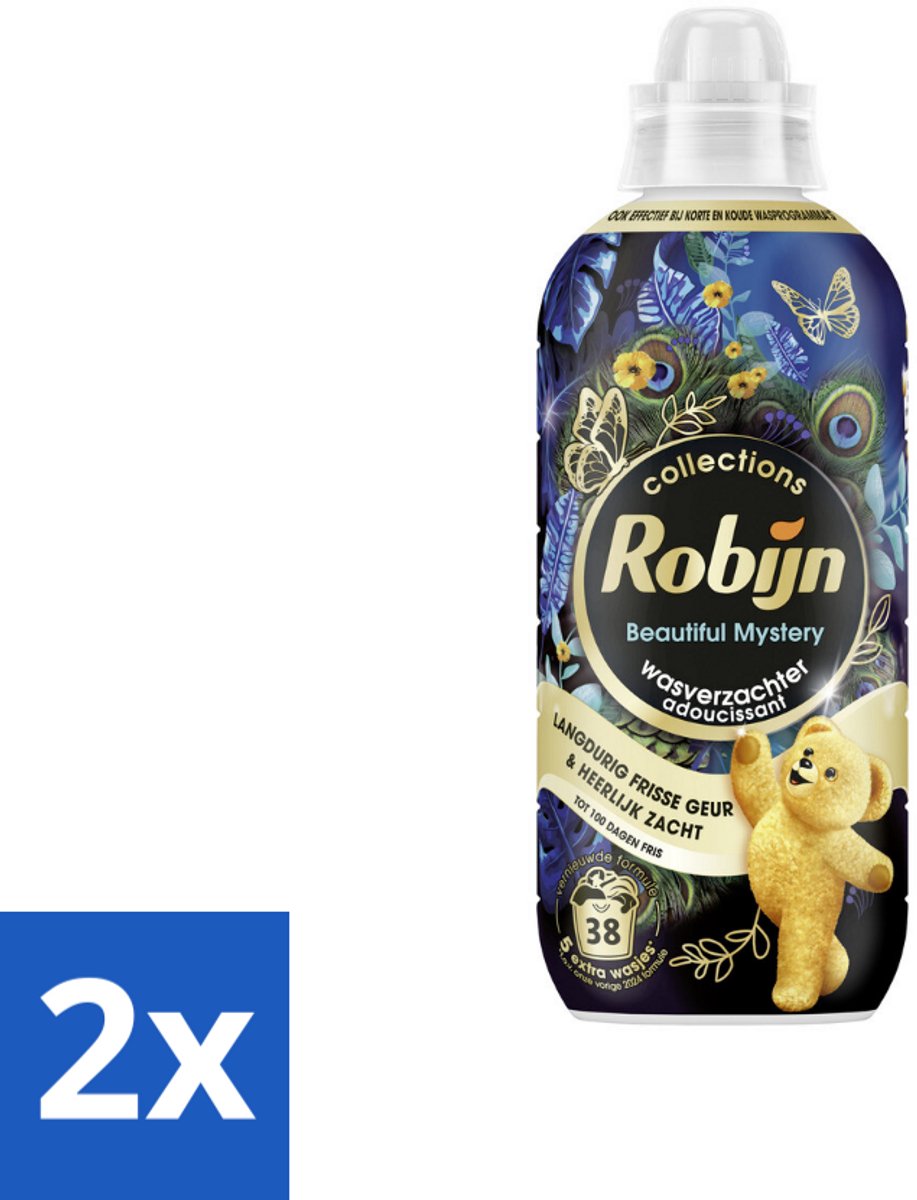 2 x Robijn – Wasverzachter – Beautiful Mystery – 765 ml - Wasverzachter - Wasverzachter Geur - Wasverzachter Voor Donkere Kleding - Wasverzachter Voor Katoen - Wasverzachter Voor Synthetische Stoffen