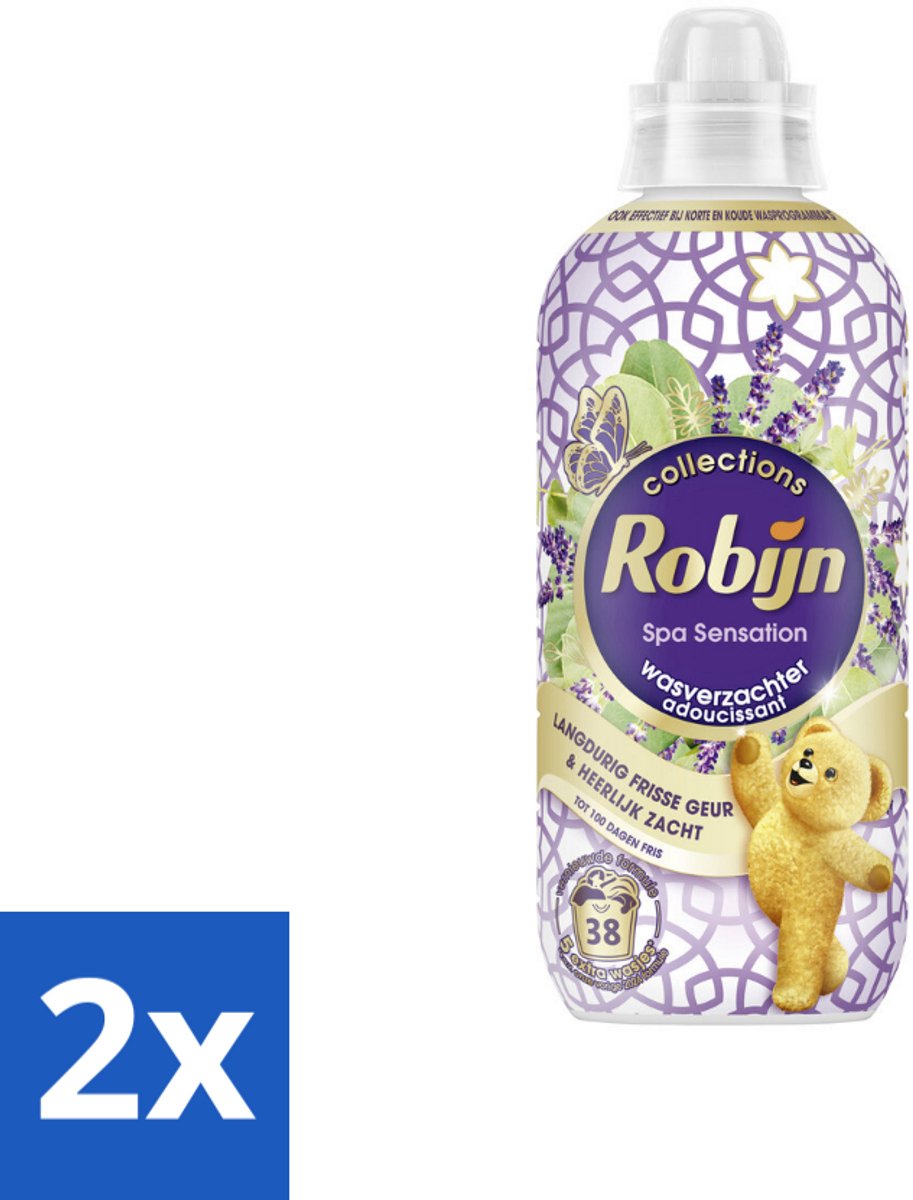 2 x Robijn – Wasverzachter – Intense Spa Sensation – 765 ml - Wasverzachter - Eucalyptus - Lavendel - Wasgeur - Kleding Verzorgen