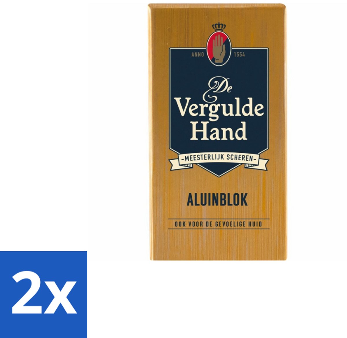 2 x Vergulde Hand - Aluinblok - 75gr - Aluminiumblok - Scheerwondje - Bloedstilstand - Huidverzorging - Scheerirritatie