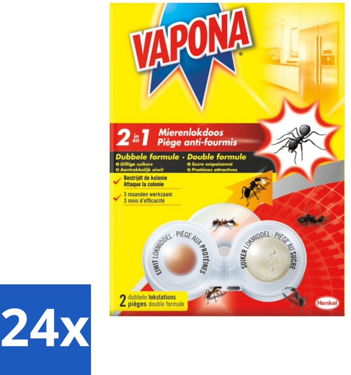 24 x Vapona – Mierenlokdoos – Dubbele Insectenval - Mierenbestrijding - Mierenlokdoos - Mierenbestrijding Binnen En Buiten - Mierenbestrijding Buiten - Mierenbestrijding In De Tuin