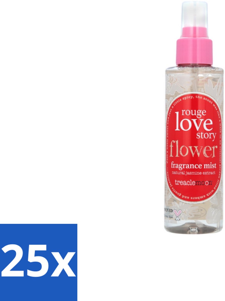25 x Treaclemoon – Body Mist – Rouge Love Story – 150 ml - Body Mist - Vrouwelijke Geur - Bloemige Geur - Fruitige Geur - Verfrissend