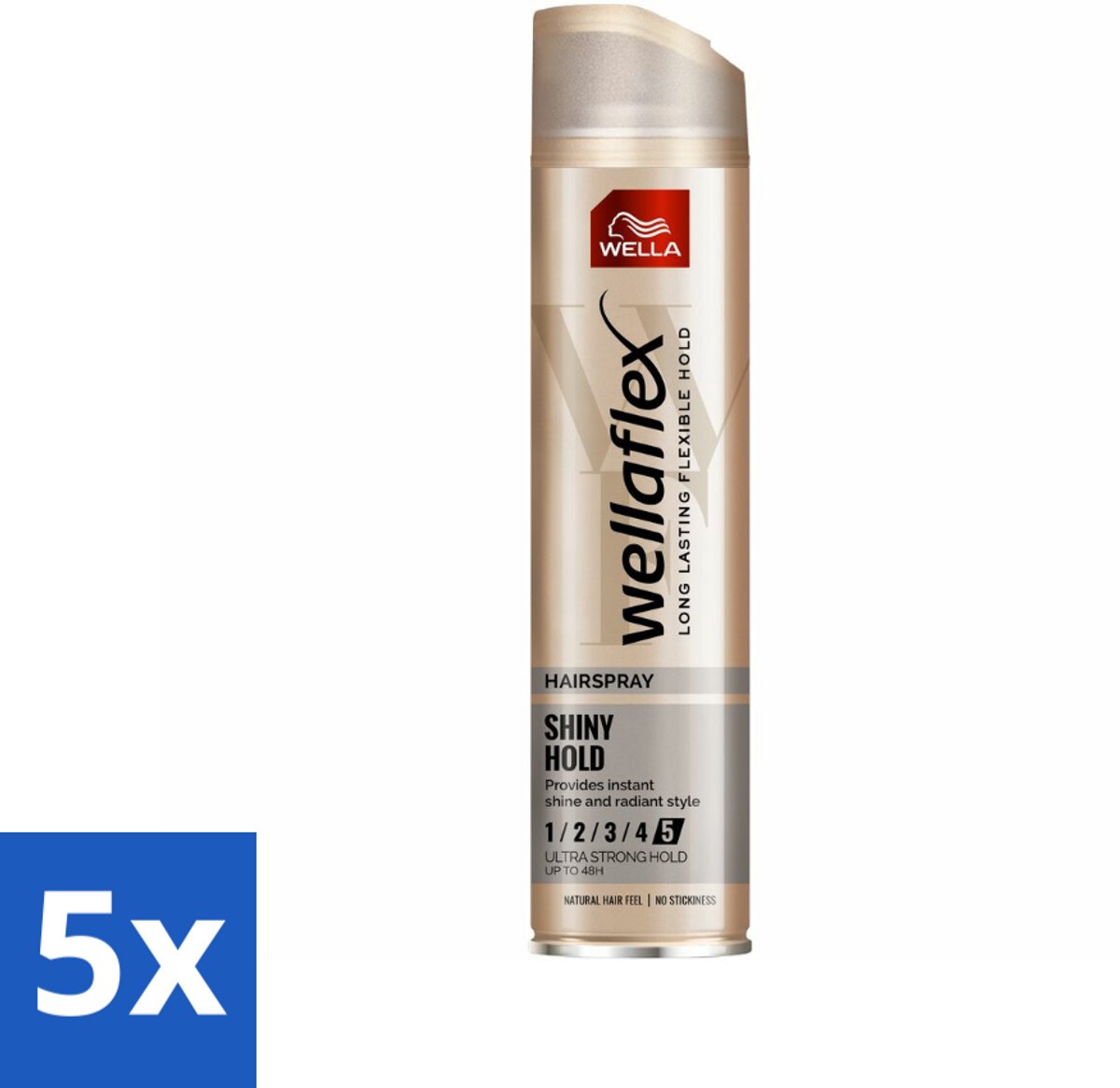 5 x Wella – Flex Shine Ultra Strong – Haarspray – 250 ml - Haarspray - Glansspray - Haar Fixatie - Haar Verzorging - Haar Stralen