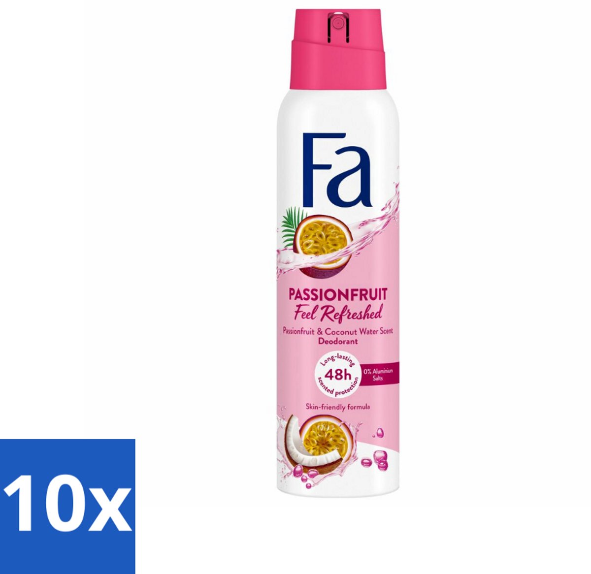 10 x Fa – Deodorant Spray – Passion Fruit – 150 ml - Deodorant Spray - Fruitige Geur - Passievrucht - Zweetvermindering - Geurvermindering
