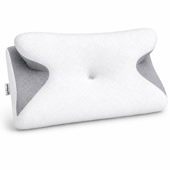 Ergonomisch Hoofdkussen - 95% Katoen - Hoofdkussen Nekklachten - Vlinderkussen - Voor Rug-, Buik- en Zijslapers - Memory Foam - Traagschuim Kussen - Slaapkussen - Kussen - Ergonomisch Kussen - Orthopedische Kussens - Medium