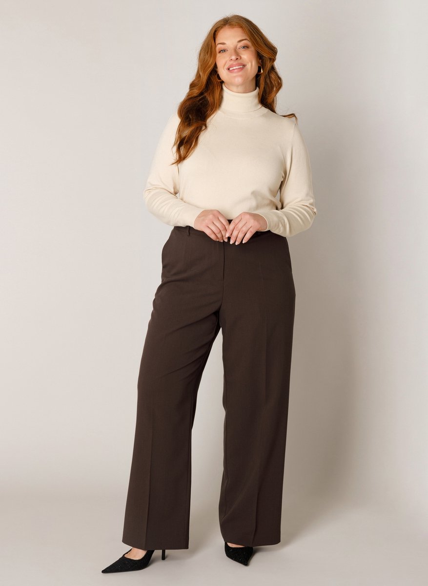 BASE LEVEL CURVY Yunia Pants - Brown - maat W5(58/60) / L30
